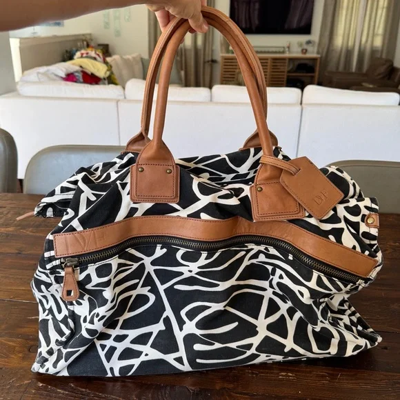 Vintage Diane Von Fürstenberg large canvas weekender/duffel/tote bag - Picture 3 of 12